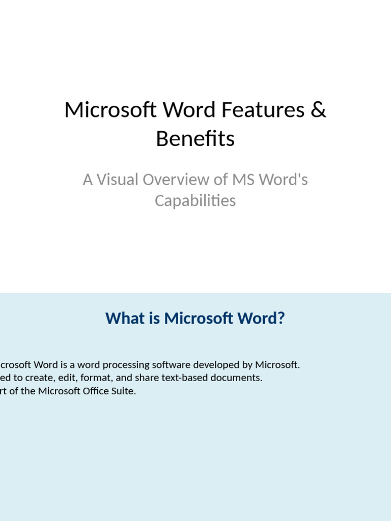Microsoft Word Features Visual Presentation | PDF