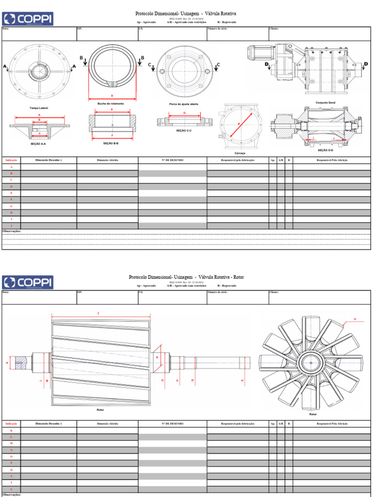 Protocolo Dimensional Válvula Rotativa | PDF
