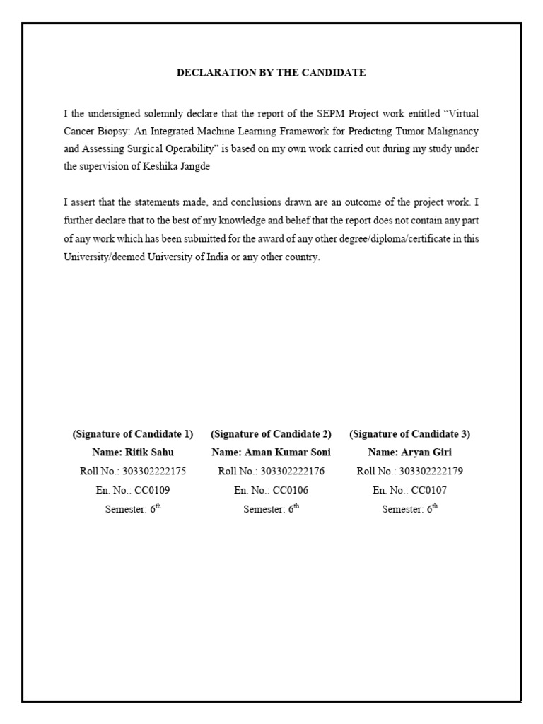 Candidate Declaration and Signatures | PDF | Integrated Development ...