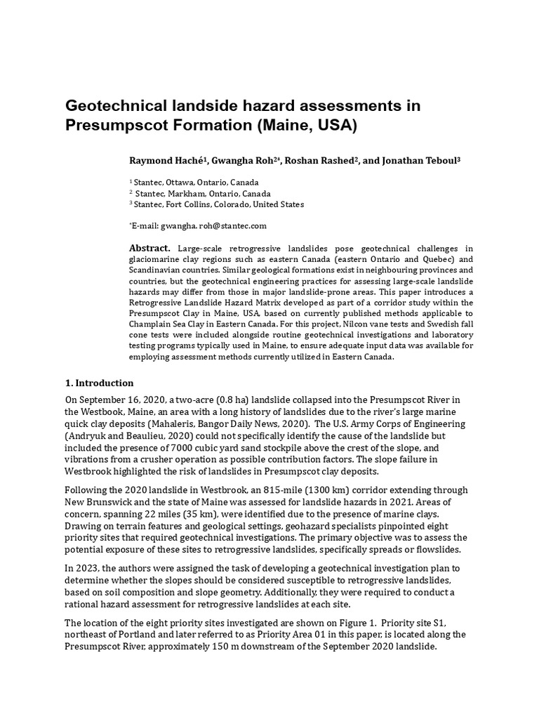 Landslide Hazard Assessment in Maine | PDF | Landslide | Silt