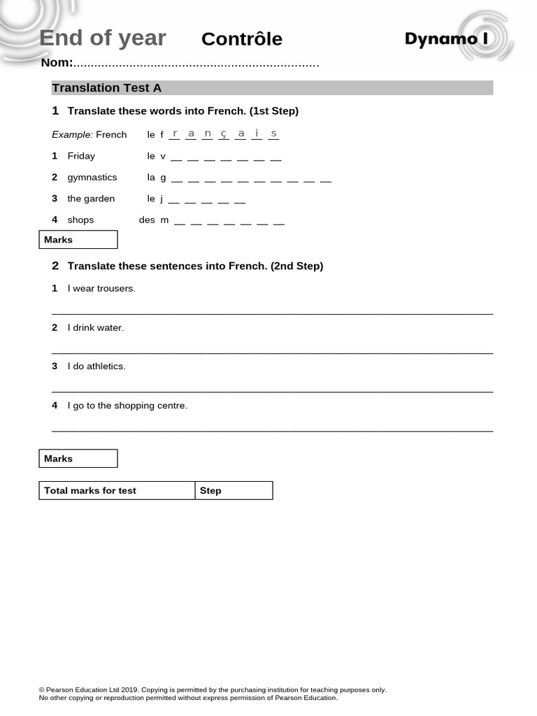 French Translation Test Guide | PDF