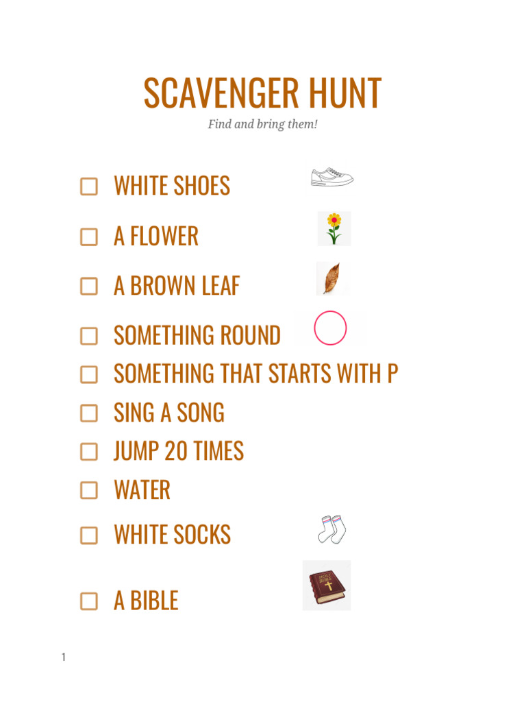 Scavenger Hunt | PDF