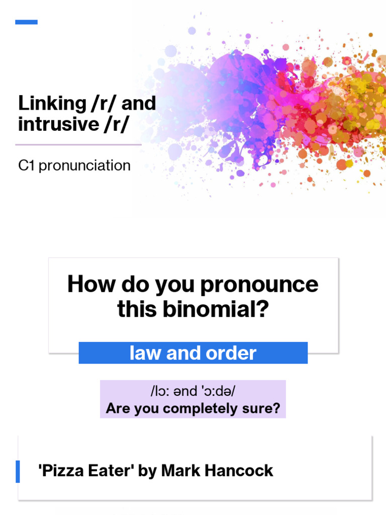 C1 - Pronunciation - Linking and Intrusive R | PDF