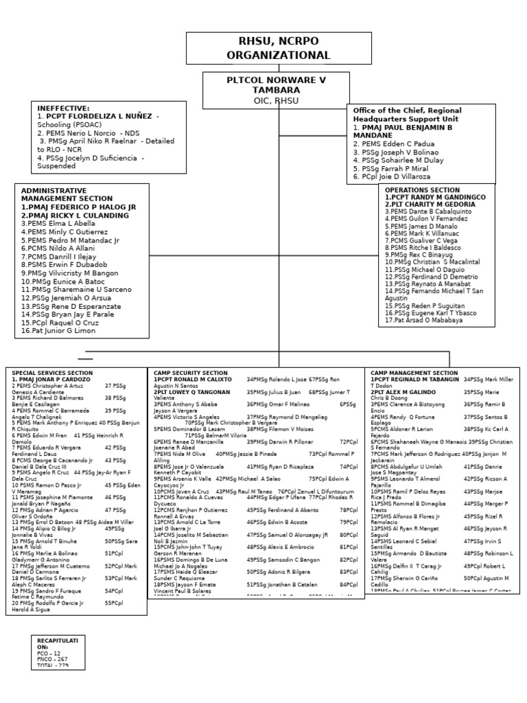 NCRPO RHSU Organizational Structure | PDF