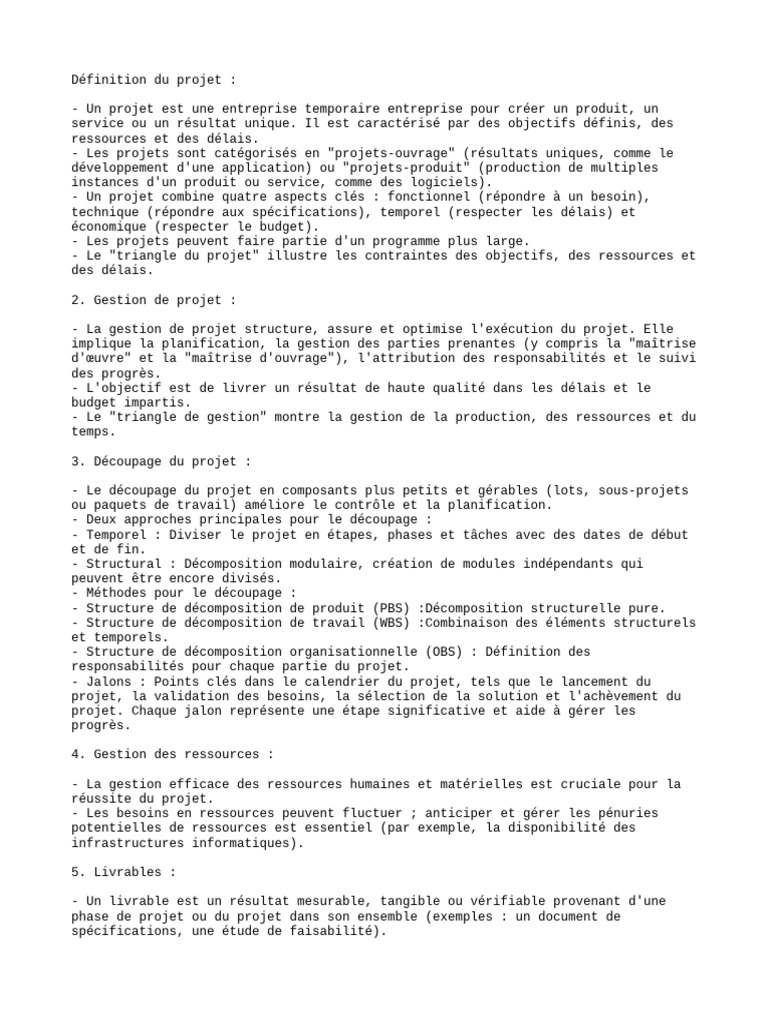 Guide complet sur la gestion de projet | PDF | Gestion de projet ...