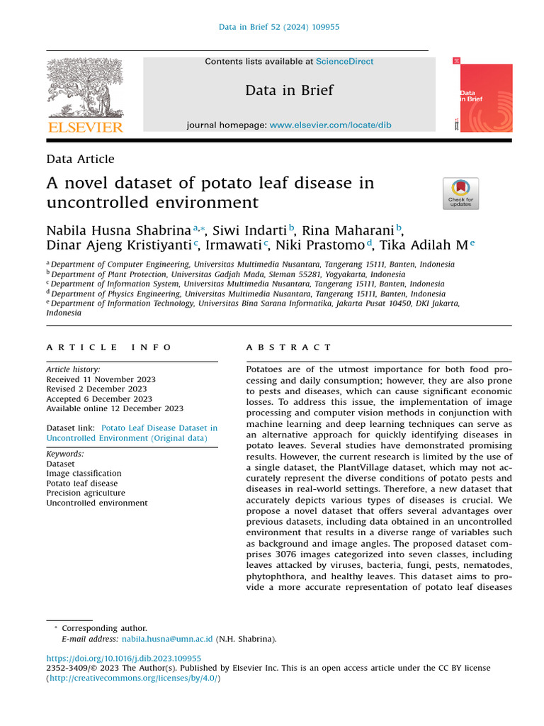 Potato Leaf Disease Dataset Overview | PDF