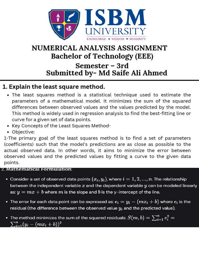 Understanding the Least Squares Method | PDF | Numerical Analysis ...
