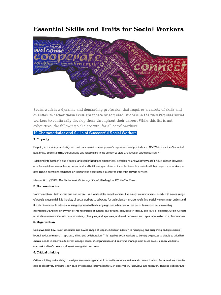 ESSENTIAL SKILLS AND TRAITS FOR SOCIAL WORKERS visual data 4