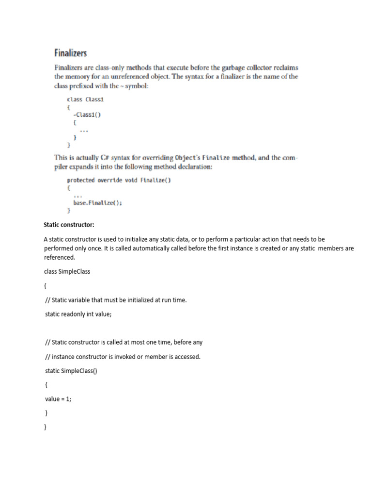Staticconstructor Namespacenotes 1 | PDF | C Sharp (Programming ...