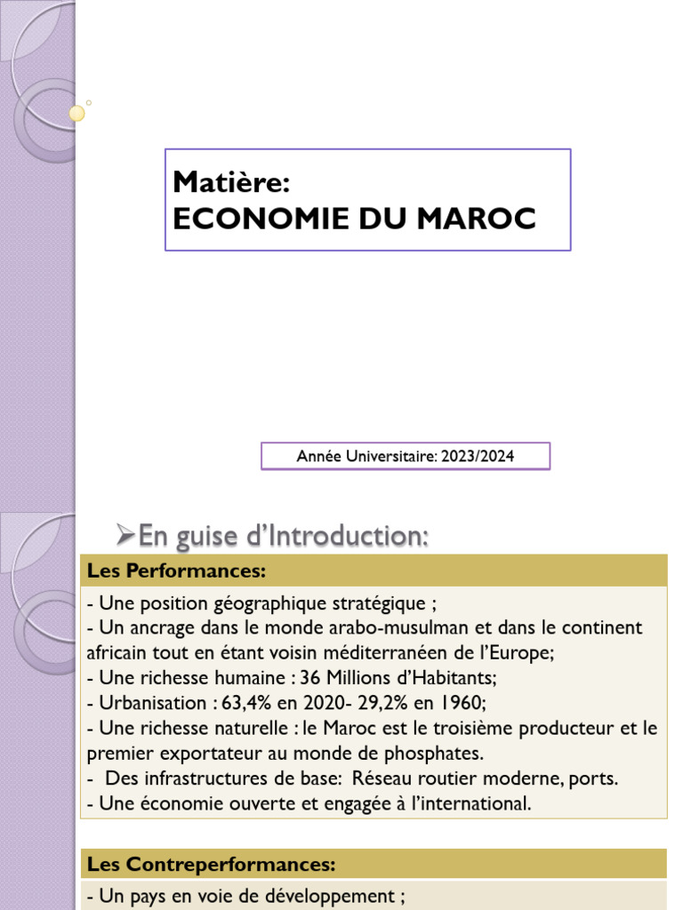 Calcul du PIB réel et nominal au Maroc | PDF | Inflation | Produit ...