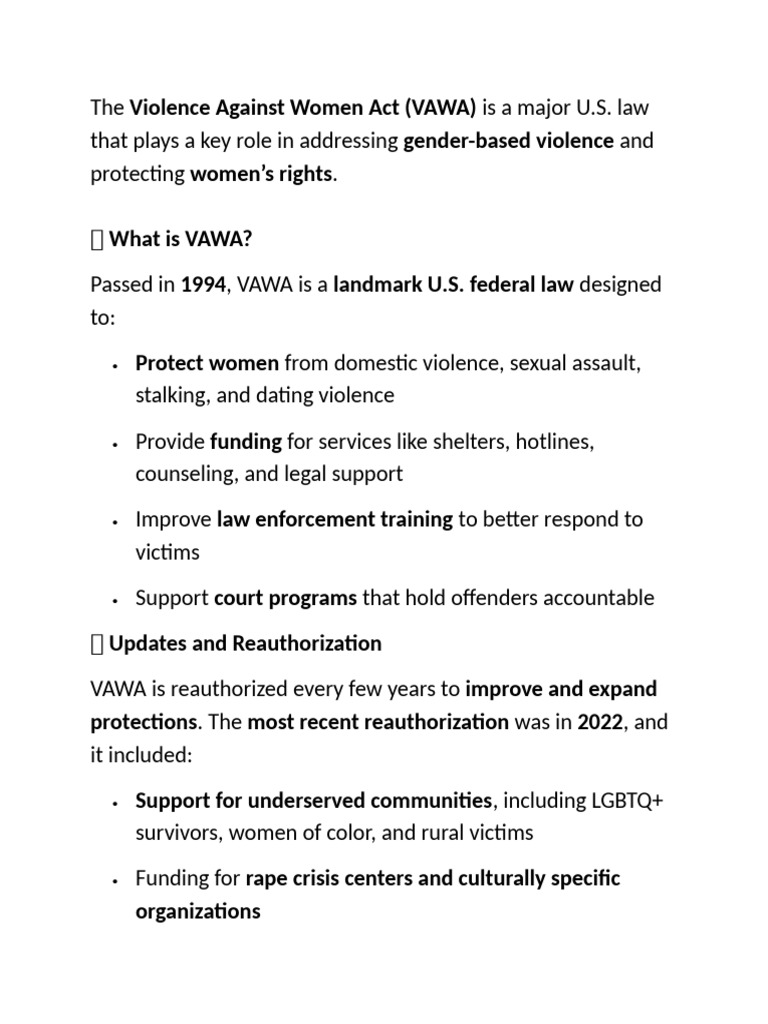 The Violence Against Women Act | PDF | Violence Against Women | Violence
