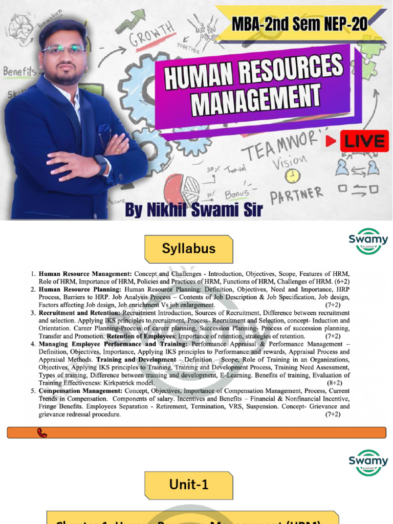 MBA HRM Syllabus Overview | PDF | Human Resource Management | Recruitment