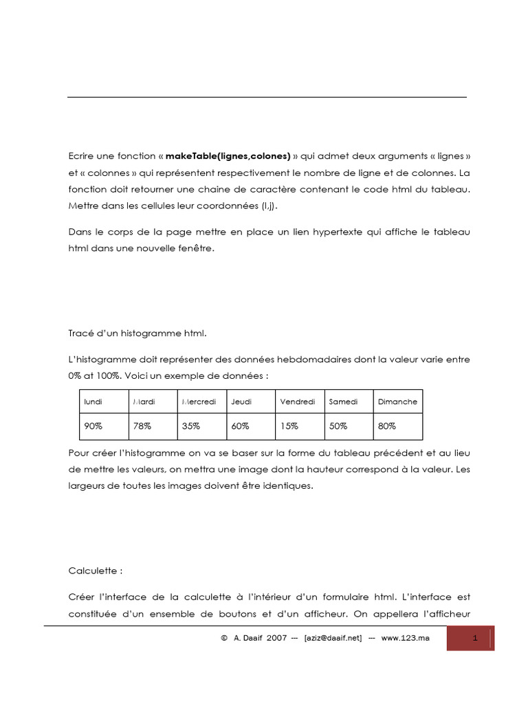 Exercices pratiques en Javascript | PDF | JavaScript | Html