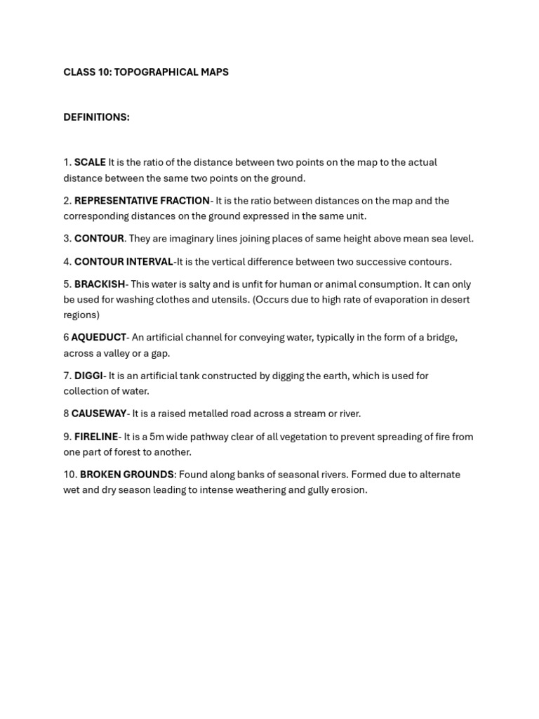 Topographical Map Terminology Explained | PDF