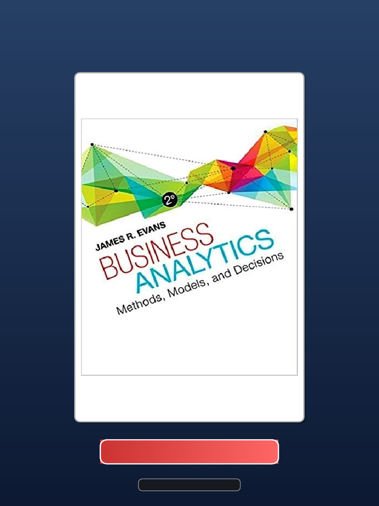 Business Analytics 2nd Edition by James R Evans Ebook and TestBank Bundle Test Bank Available ...