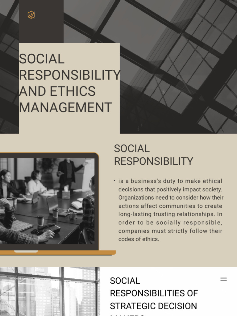 Social Responsibility and Ethics in Business | PDF | Internal Control ...