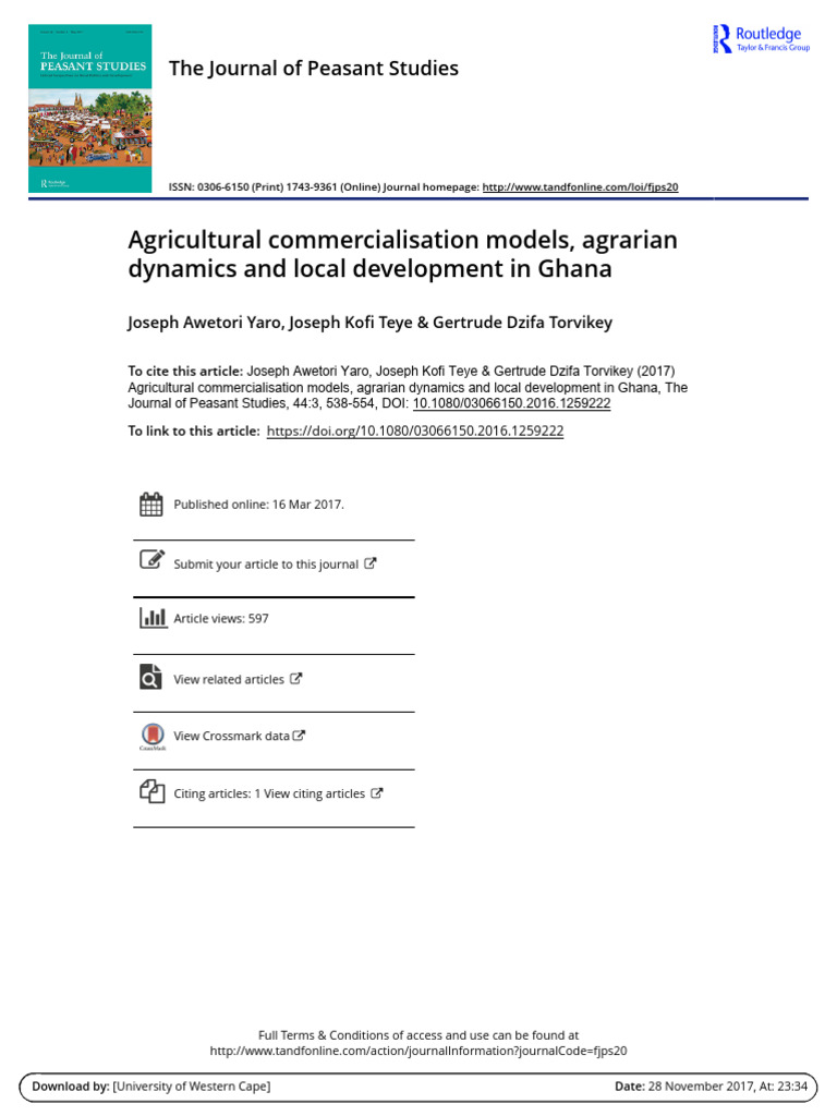 Ghana's Agricultural Commercialisation Models | PDF | Agriculture ...