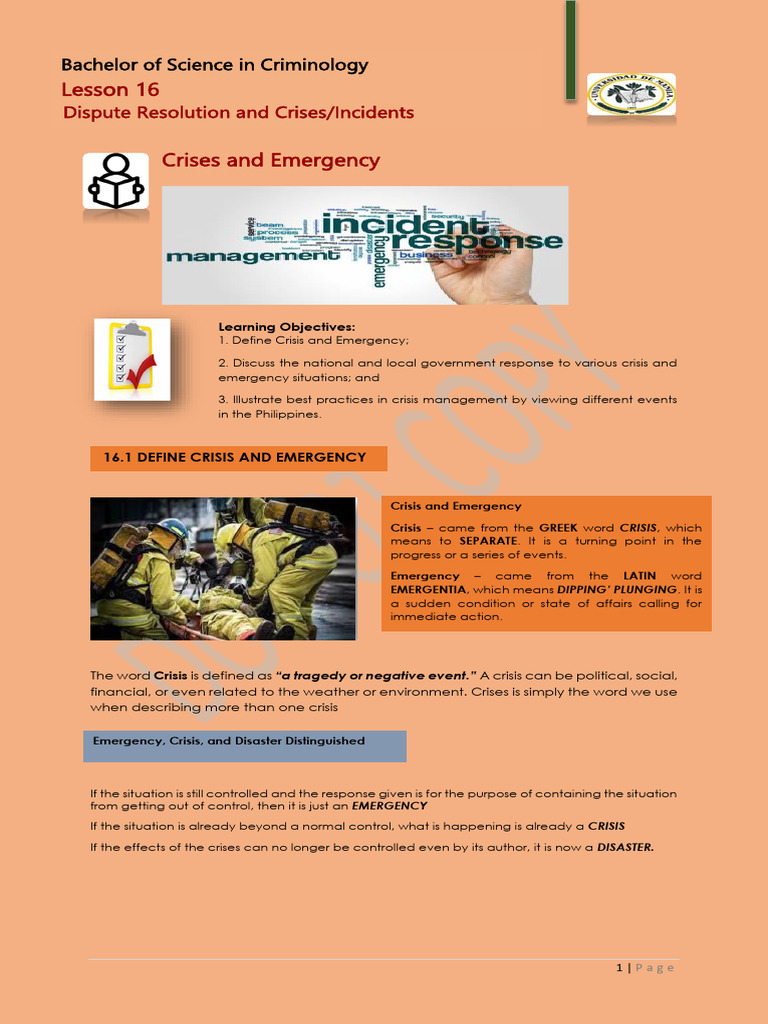 Crisis Management and Its Essentials | PDF | Crisis Management ...