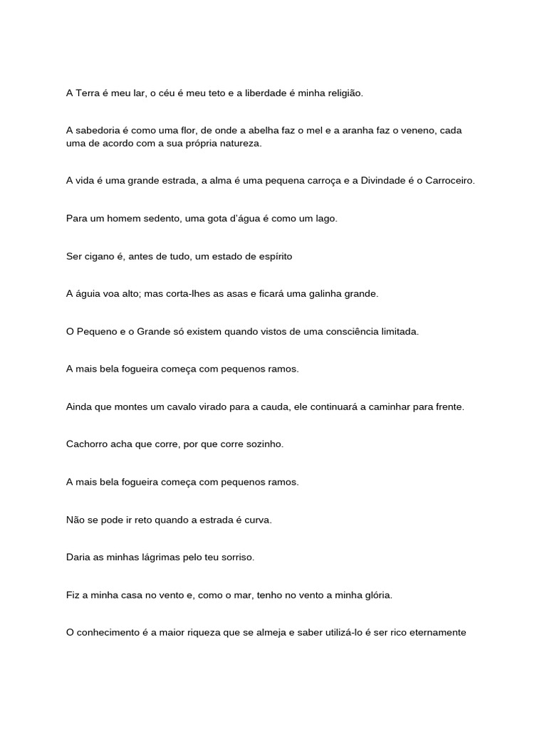 Reflexões sobre Liberdade e Amor Cigano | PDF | Amor