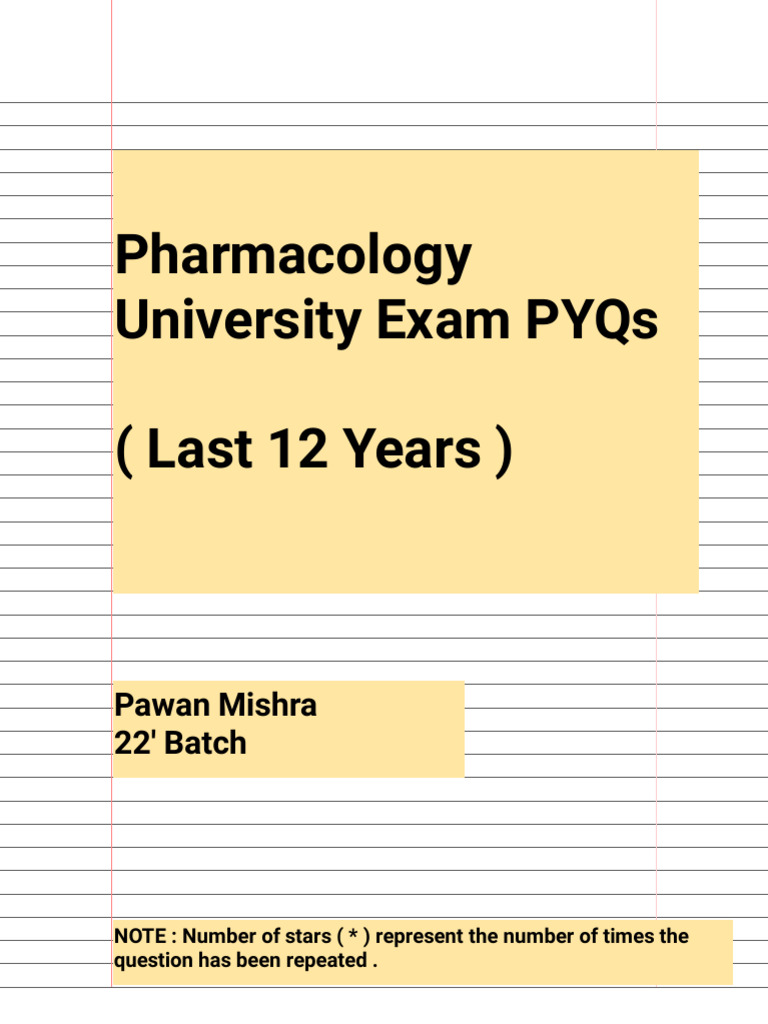 Pharma PYQs 1 | PDF