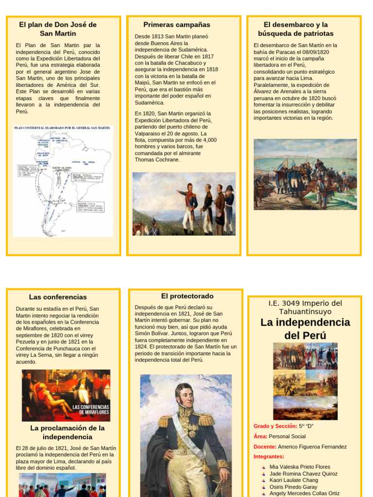 Plan de San Martín para la independencia | PDF | Perú | Conflictos del ...
