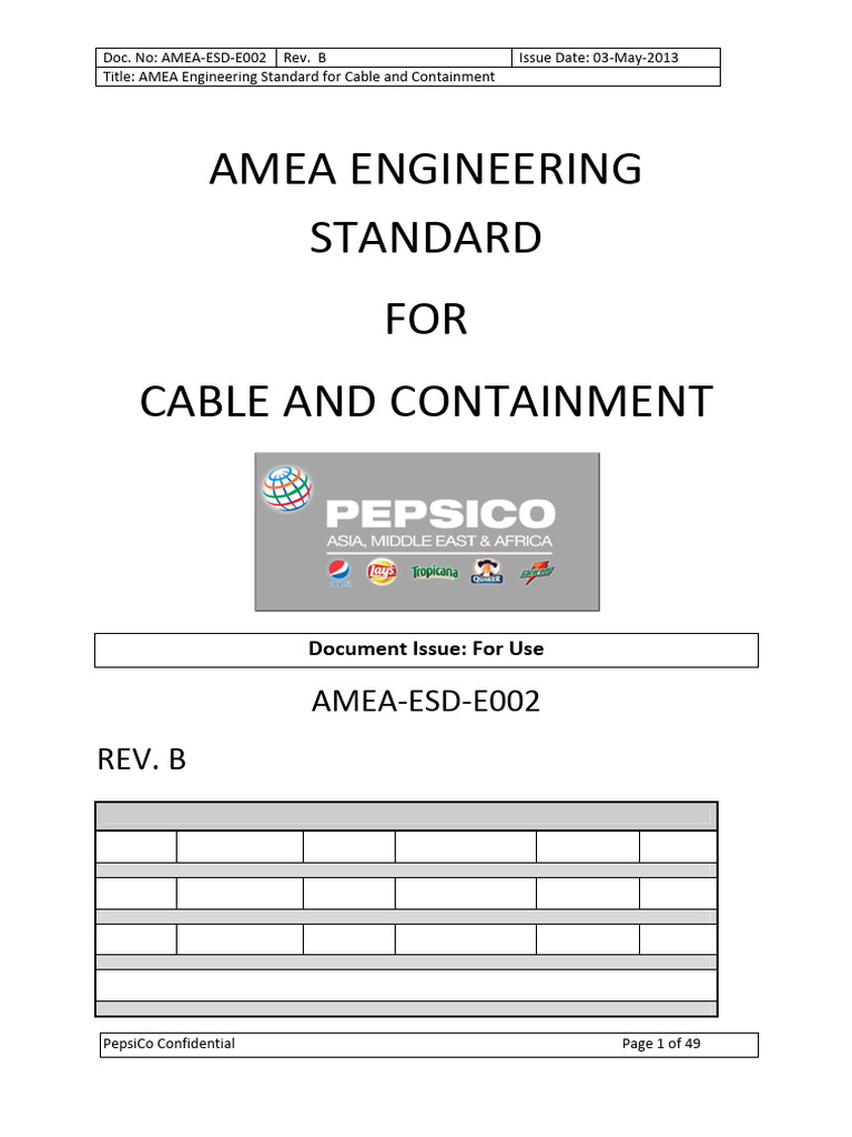 AMEA Cable and Containment Standards | PDF | Electrical Wiring ...