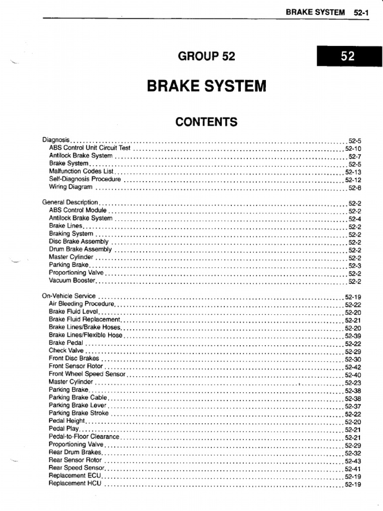 Brake System: Group 52 | PDF | Brake | Machines