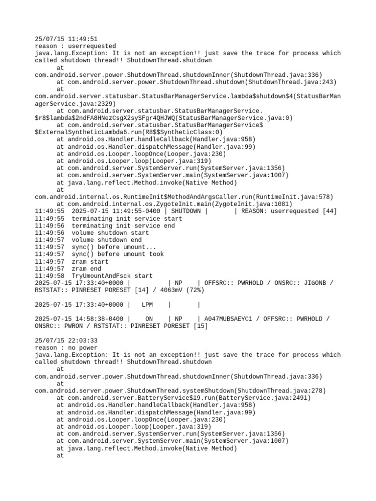 Android Shutdown Process Log Analysis | PDF | Music Production ...