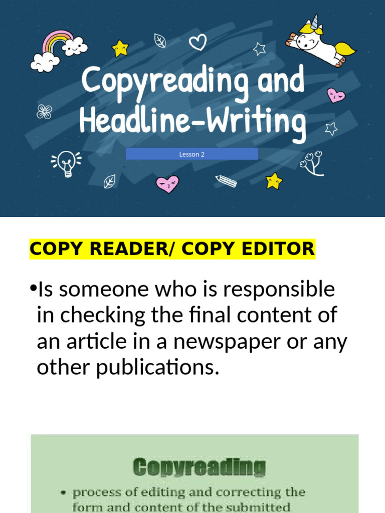 Copyreading and Headline Writing Guide | PDF