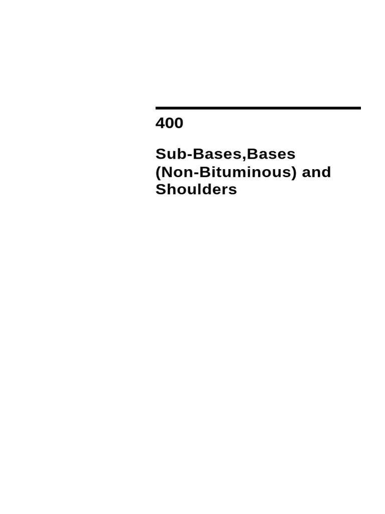 Non-Bituminous Sub-Bases and Bases Guide | PDF | Specification ...