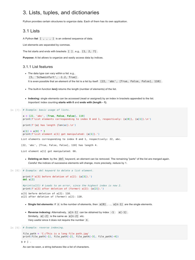 Python Data Structures: Lists & Tuples | PDF | Workweek And Weekend ...
