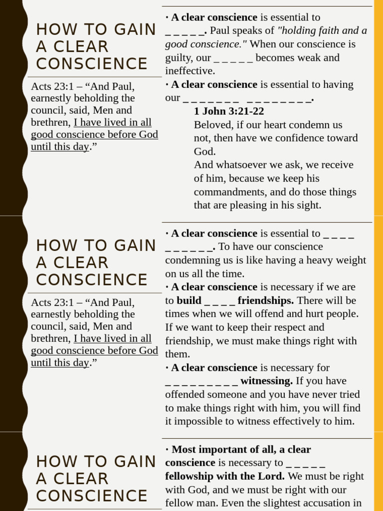 How To Gain A Clear Conscience | PDF | Conscience | Paul The Apostle