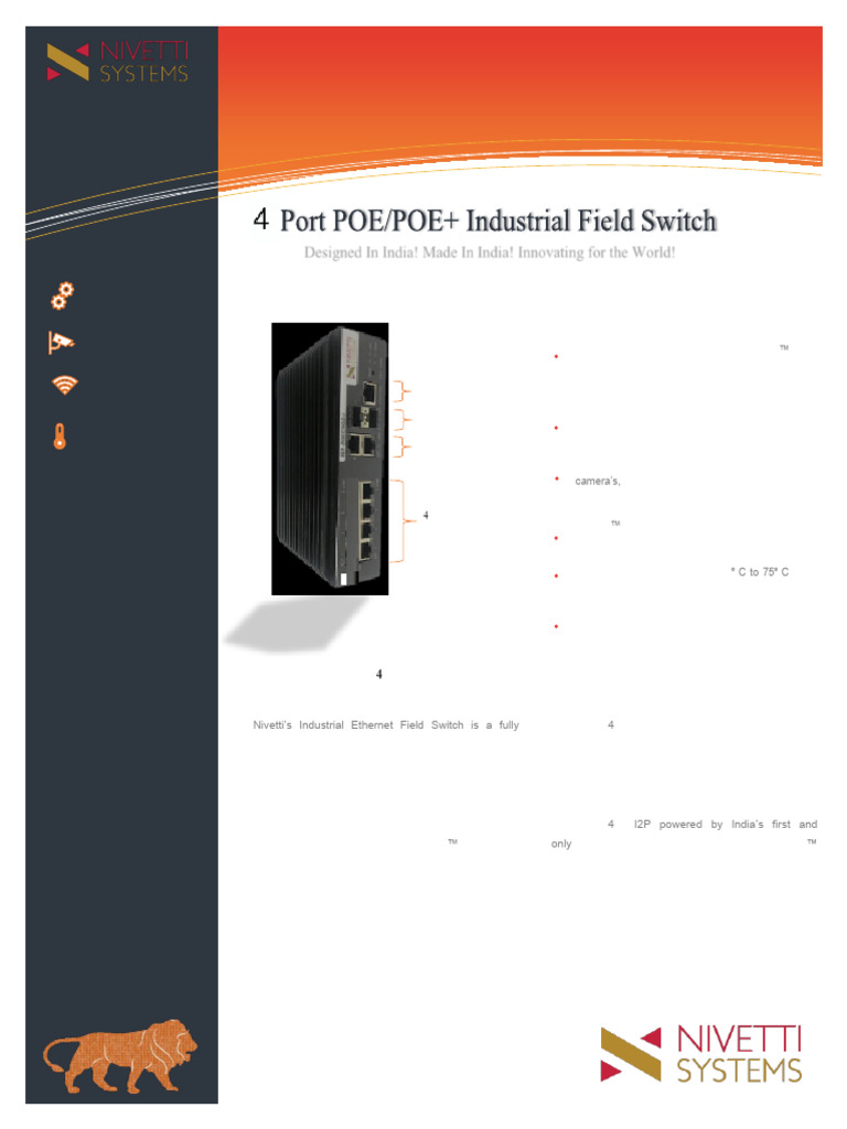 Nivetti Industrial Ethernet Switch Overview | PDF | Network Switch | Ip ...