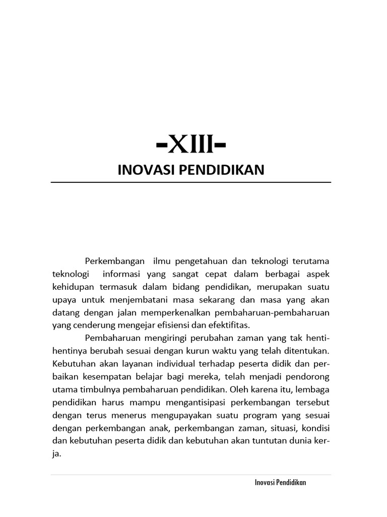 Inovasi Pendidikan untuk Masa Depan | PDF