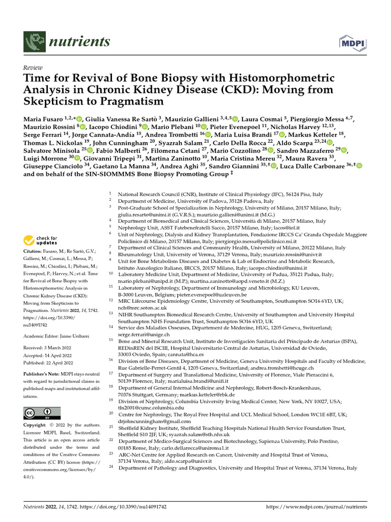 Reviving Bone Biopsy in CKD Management | PDF | Osteoporosis | Clinical ...