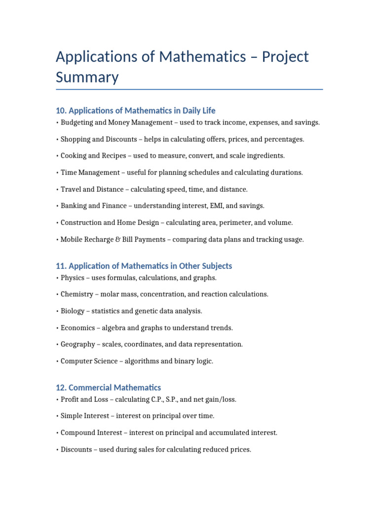 Everyday Math Applications Project | PDF | Mathematics | Interest