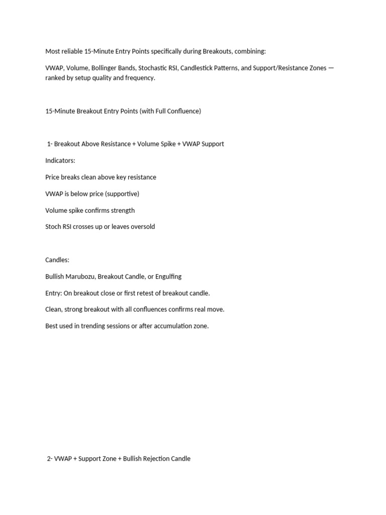 15 Effective Breakout Entry Strategies | PDF | Market Trend | Candle