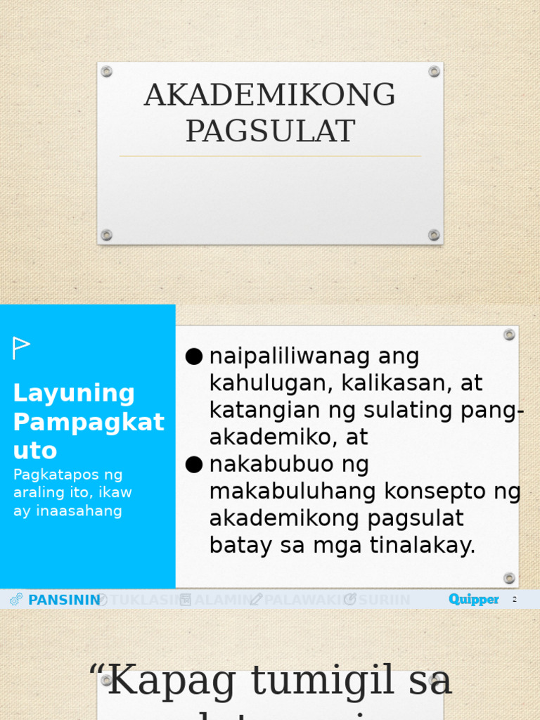 aKADEMIKONG pAGSULAT | PDF
