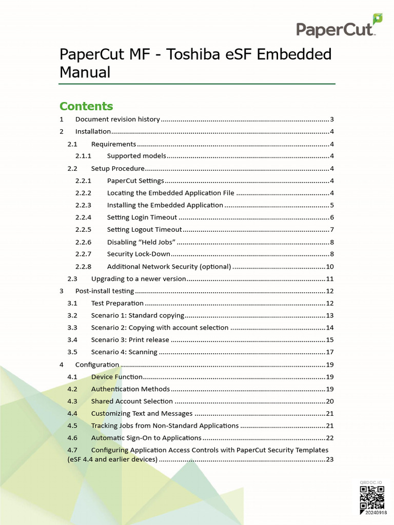 PaperCut MF Toshiba eSF Manual | PDF | Login | User (Computing)