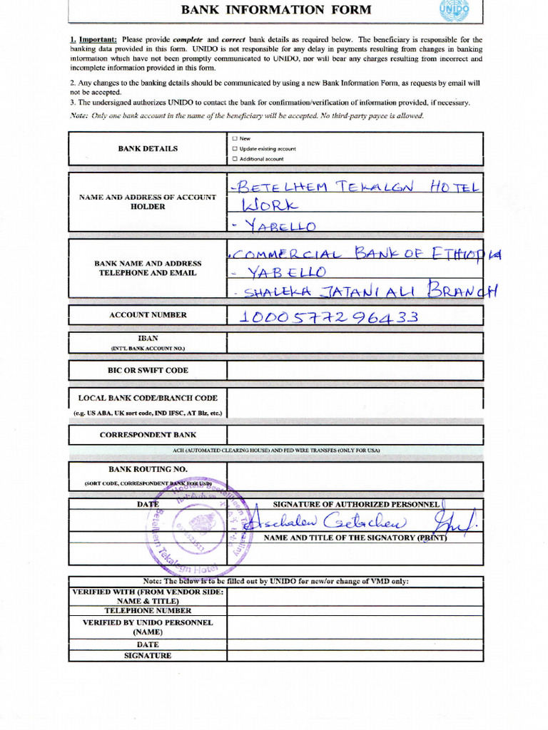 Bank Information Form (BIF) 2 | PDF