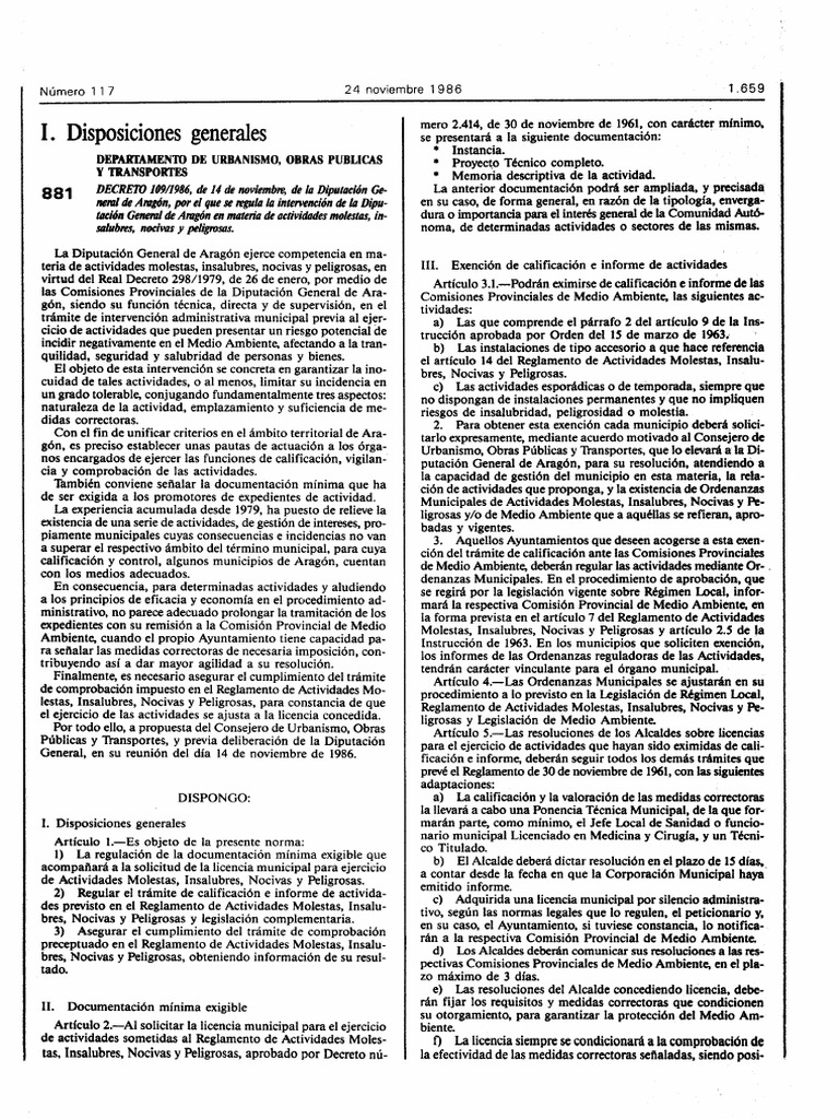 Regulación de Actividades Molestas en Aragón | PDF | Regulación ...