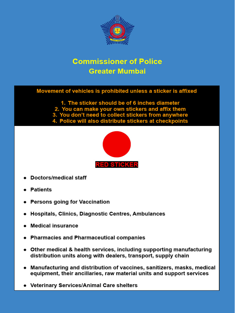 Red Sticker Guidelines for Vehicle Movement | PDF