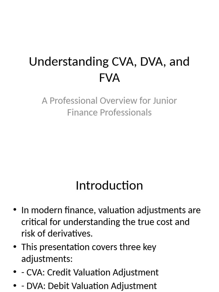 CVA, DVA, and FVA Explained for Finance | PDF