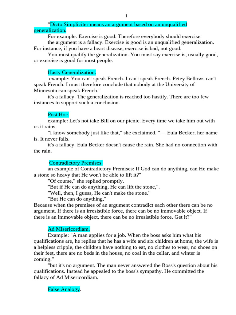 Contradictory Premises Explained | PDF | Argument | Fallacy