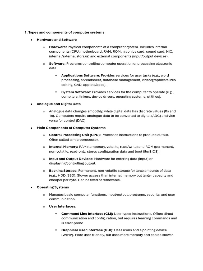 Computer Systems: Components & Types | PDF | Computer Data Storage ...