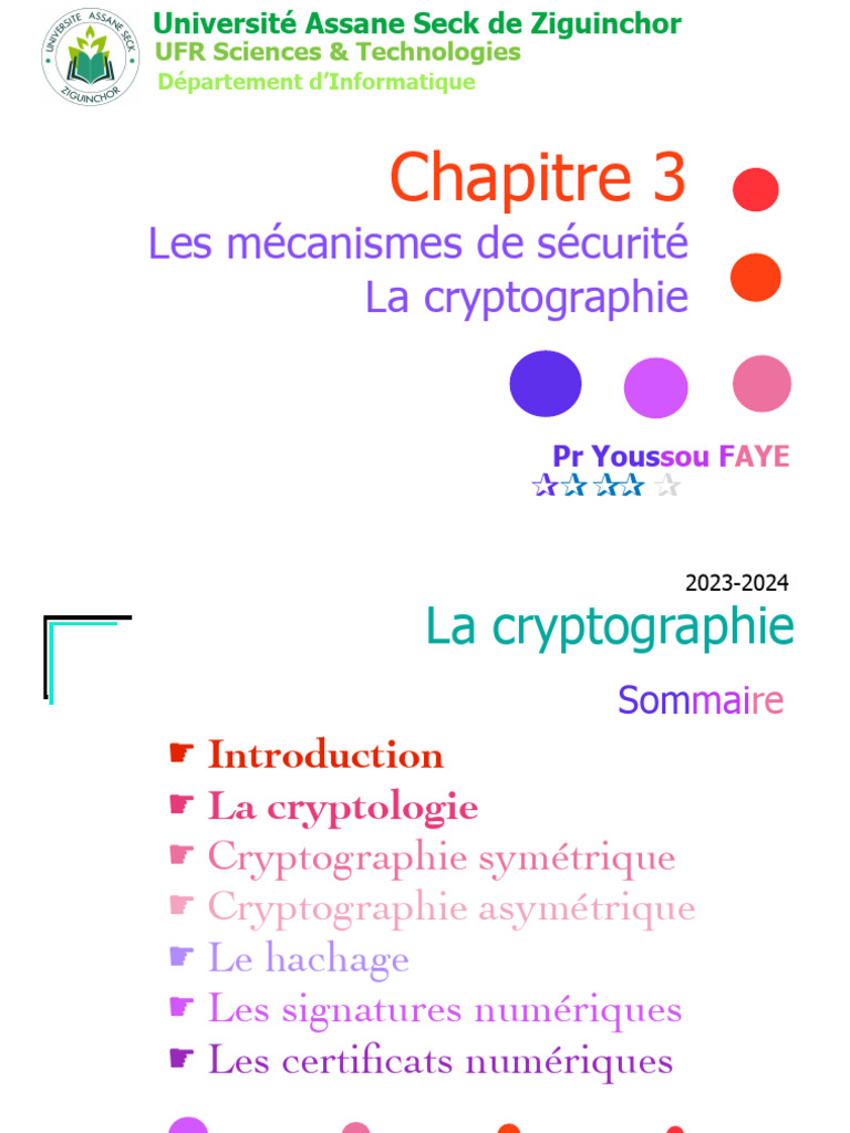 Mécanismes de sécurité en cryptographie | PDF | Public-key cryptography ...