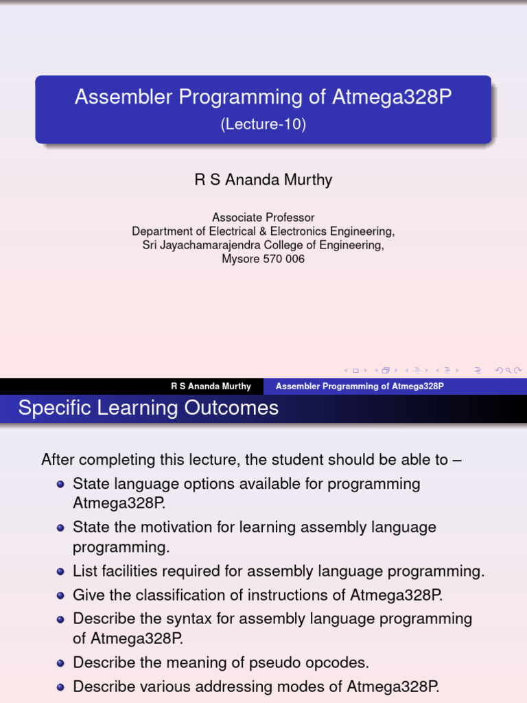 Atmega328P Assembly Programming Guide | PDF | Assembly Language ...