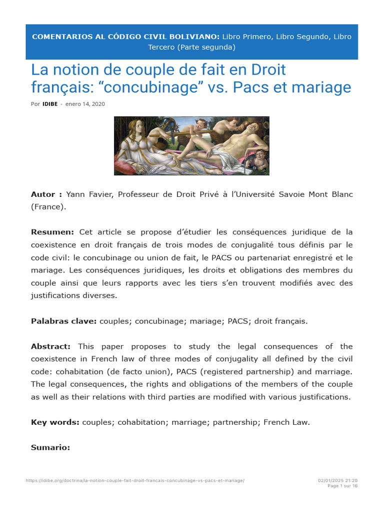 Concubinage et modes de couple en France | PDF | Concubinage | Mariage