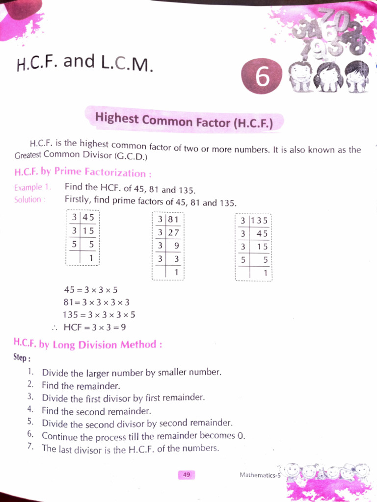 HCF and LCM Calculation Methods | PDF | Division (Mathematics) | Algebra