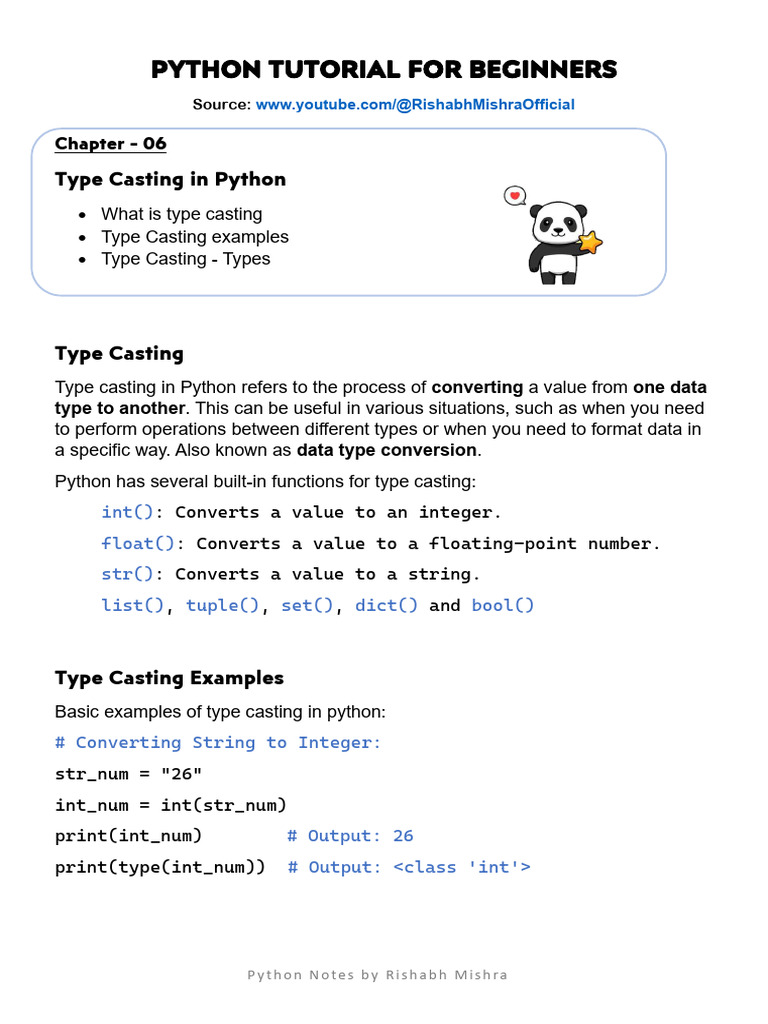 Python Type Casting Explained | PDF | Boolean Data Type | Data Type